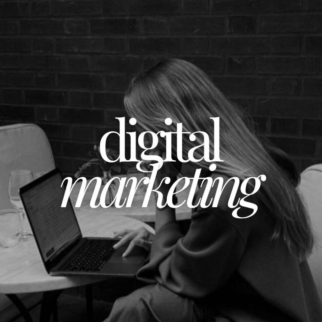 A portrait of a girl sitting infront of Lap top. Benifits Of Digital Marketing 